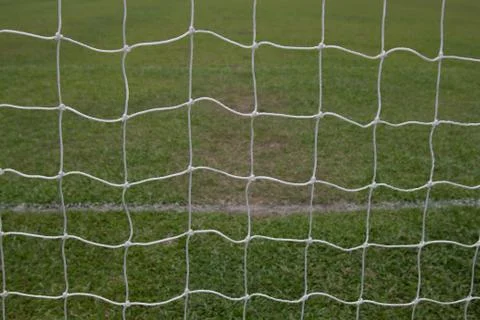 Goal post net close-up with depth Stock Photos