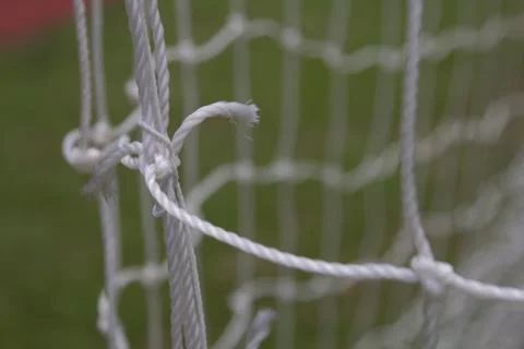 Goal post net close-up with depth Stock Photos