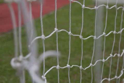 Goal post net close-up with depth Stock-Fotos
