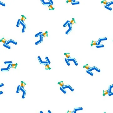 Goal post pads isometric icon seamless pattern Stock Illustration