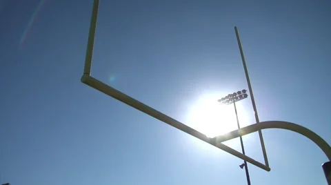 Goal Post with Sun Stock Footage 50652468