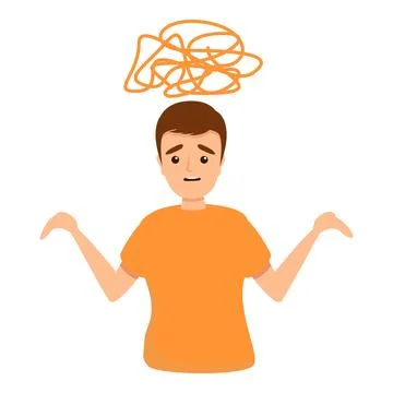 Goal problem solving icon, cartoon style Illustrazione stock