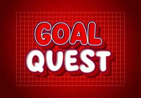 Goal quest text on red grid background Stock Illustration