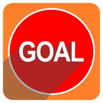Goal red flat icon isolated. Stock Illustration