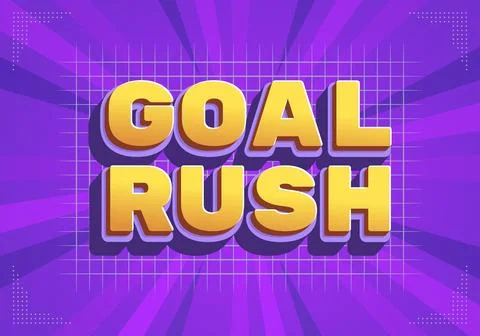 Goal rush text on purple burst background Stock Illustration