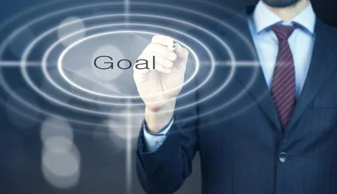Goal on screen Stock Photos