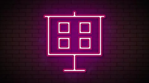 Goal seeking behavior in neon effect mp4 video Stock Illustration
