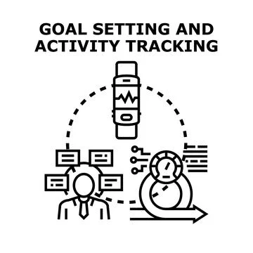 Goal setting and activity tracking using wearable monitor イラスト素材