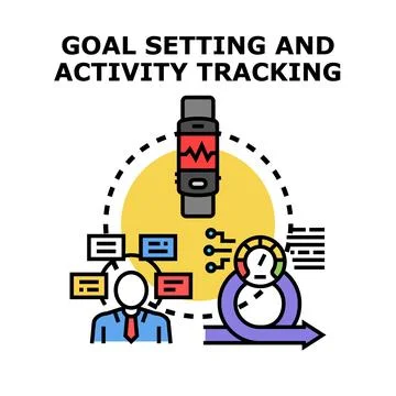 Goal setting and activity tracking using wearable monitor イラスト素材
