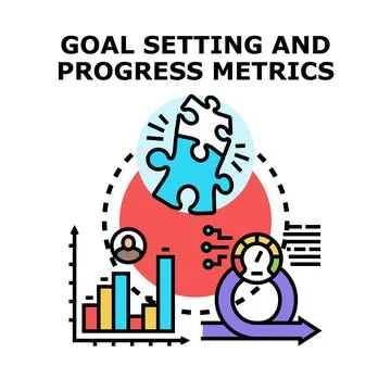 Goal setting and progress metrics vector icon concept Stock Illustration