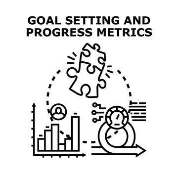Goal setting and progress metrics vector icon concept Stock Illustration