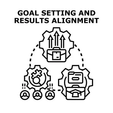 Goal setting and results alignment business process Illustration