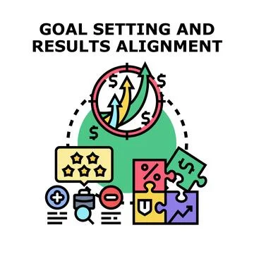 Goal setting and results alignment business concept Stock Illustration