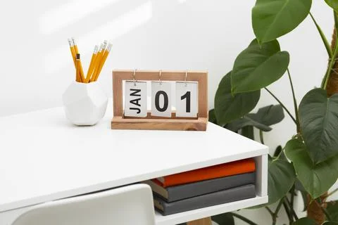 Goal setting concept with calendar Stock Photos