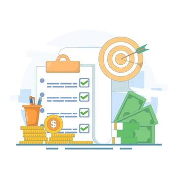 Goal Setting Concept. preparing for success to achieve targets. Stock Illustration