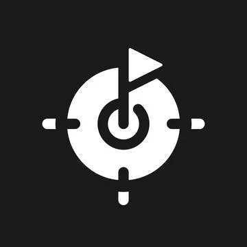 Goal setting dark mode glyph ui icon Stock Illustration