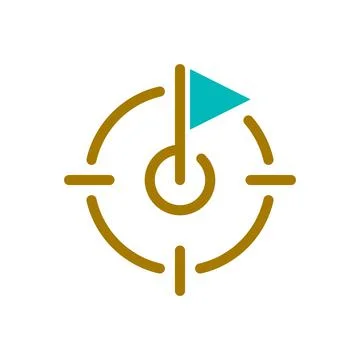 Goal setting flat color ui icon Stock Illustration