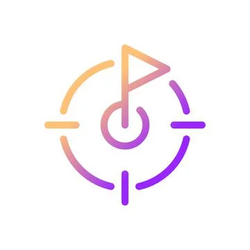 Goal setting pixel perfect gradient linear ui icon Stock Illustration