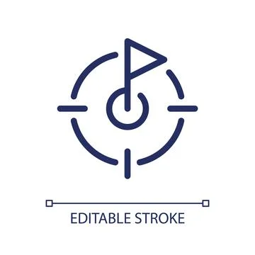 Goal setting pixel perfect linear ui icon Stock Illustration