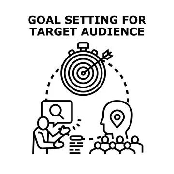 Goal setting for target audience strategy development Stock Illustration