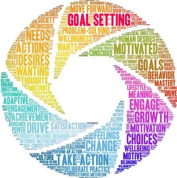 Goal Setting Word Cloud Illustrazione stock