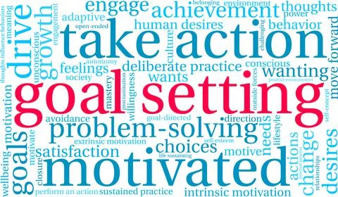 Goal Setting Word Cloud Illustrazione stock
