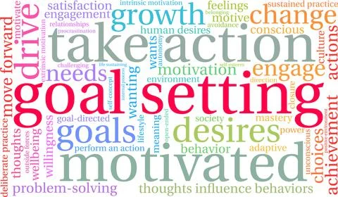 Goal Setting Word Cloud Stock Illustration