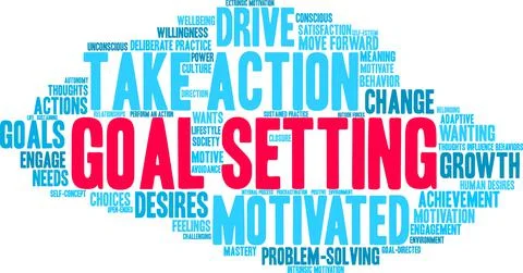 Goal Setting Word Cloud Illustrazione stock