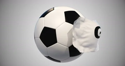 Goal. Soccer transition. football ball.3d.Abstract animation of soccer ball. Stock Footage