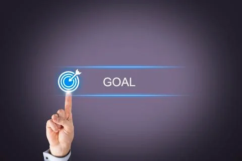 Goal Solution Concepts on Touch Screen Stock Illustration