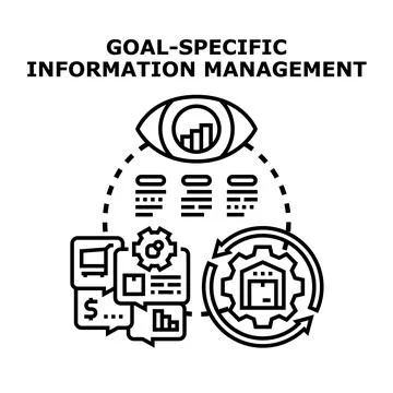 Goal specific information management process concept vector 库存插图