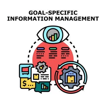 Goal specific information management process concept vector Stock Illustration