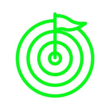 Goal Target With Flag Icon Stock Illustration