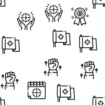 Goal Target Purpose Seamless Pattern Vector Stock Illustration