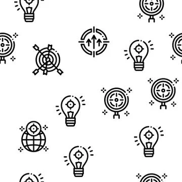 Goal Target Purpose Seamless Pattern Vector Illustrazione stock