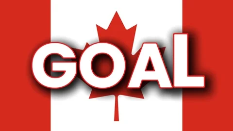 GOAL text animation with Canada flag background. 스톡 동영상 278197441