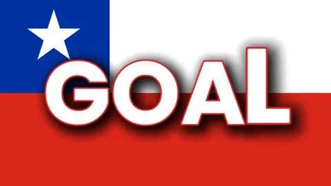 GOAL text animation with Chile flag background. Stock Footage 278197443