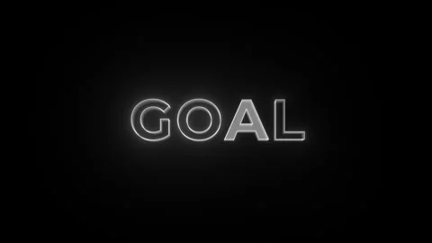 GOAL text animation with a glitch effect. Cyberpunk text with an old TV dis.. Stock Footage 337376732