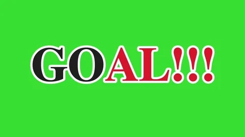 Goal Text Animation on Green Screen Chroma Key Background 4K Stock Footage 338043273