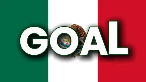 GOAL text animation with Mexico flag background. 스톡 동영상 278197403