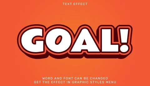 Goal text effect template in 3d design Illustration
