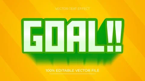 Goal text effect template with abstract and premium vector Stock Illustration