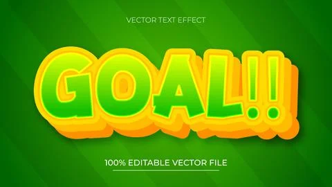 Goal text effect template with abstract and premium vector Stock Illustration