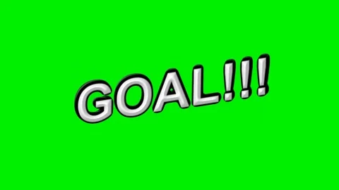 Goal text with exclamation marks 3d illustration font Stock Footage 336003127