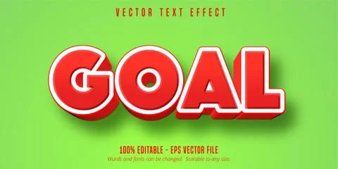 Goal text, game style editable text effect Stock Illustration