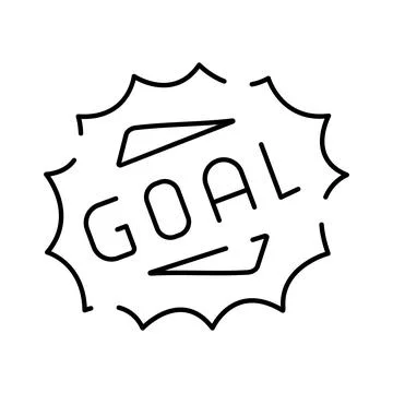 Goal text inside speech bubble line art 库存插图