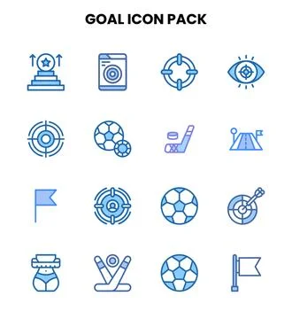 Goal Two Colour Vector Icons Pack 스톡 일러스트