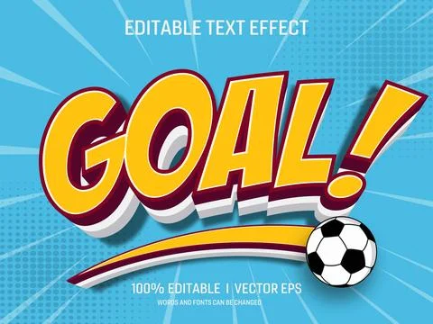 Goal vector 3d text effect with modern style design Stock Illustration
