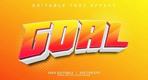Goal vector text effect with modern style design Stock Illustration