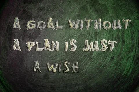 A goal without a plan is just a wish concept Stock Illustration
